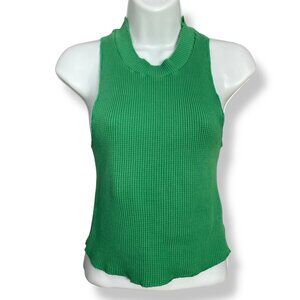 BDG Urban Outfitters Paula Waffle Racerback Tank Top Green Sleeveless Size Small
